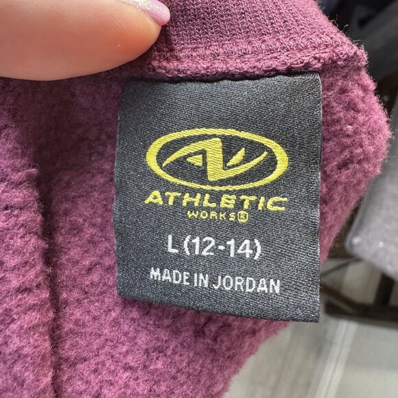 Athletic Works Womens Crew Neck Sweatshirt L (12-14) Burgundy Cotton Blend Casua - Picture 3 of 6